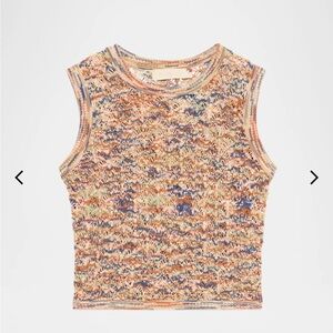Zimmermann Orange and Blue Floral Tank Top Wylie Crochet 0